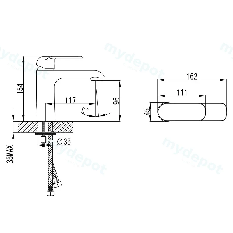 Kara Chrome Basin Mixer Lead Free view 2