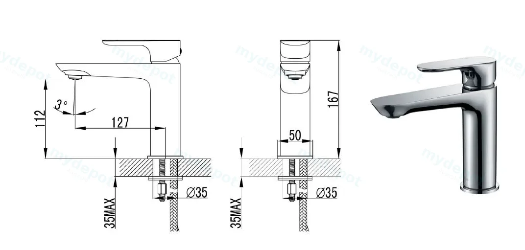 Banda Basin Mixer(Chrome) view 2