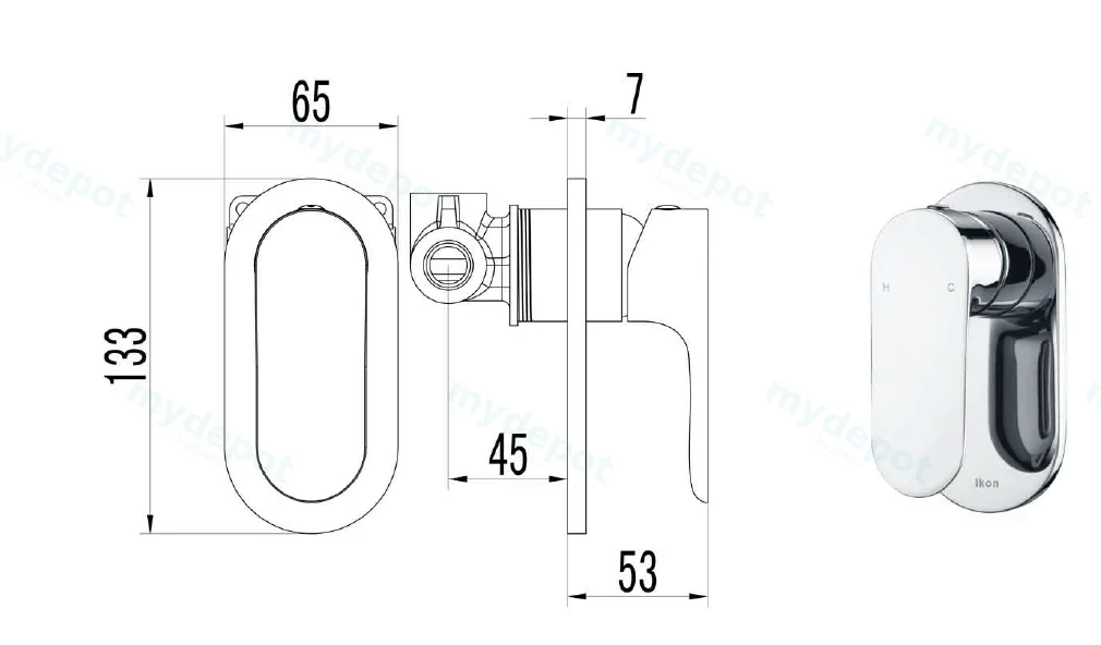 Banda Wall Mixer(Chrome) view 2