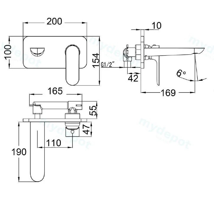 Banda Wall Basin Mixer(Chrome) view 2