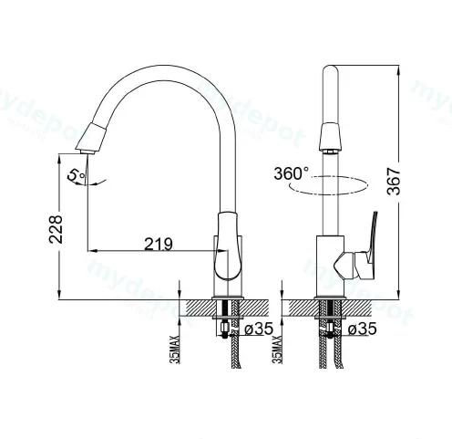 Sulu Sink Mixer(Chrome) view 2