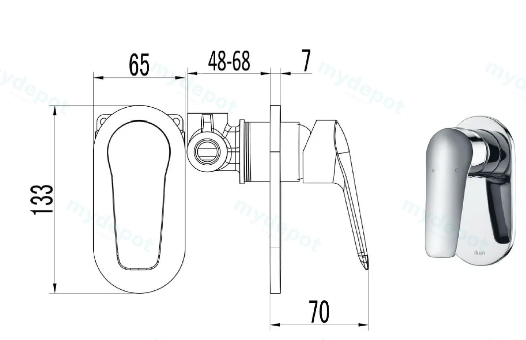Sulu Wall Mixer (Chrome) view 2