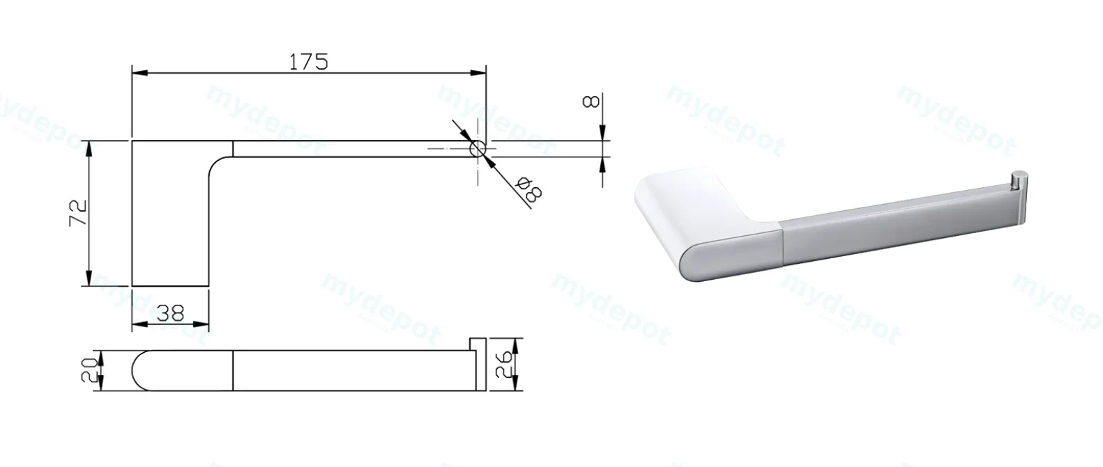 Cora Toilet Roll Holder(Chrome) view 2