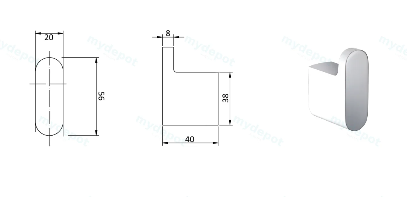Cora Robe Hook(Chrome) view 2
