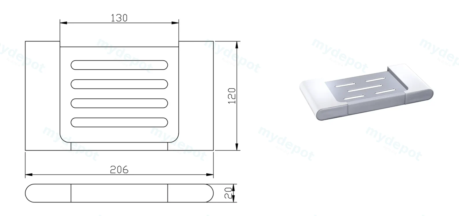Cora Soap Holder(Chrome) view 2