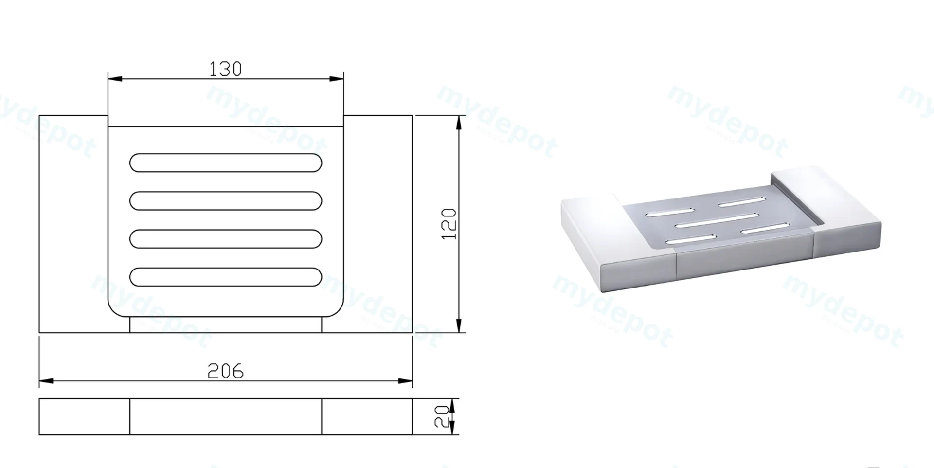 Eden Soap Holder(Chrome) view 2