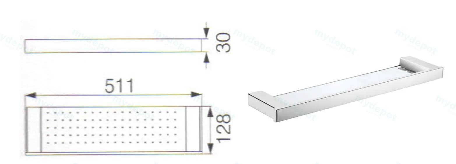 Rosa Shelf SS304 Stainless Steel Chrome view 2