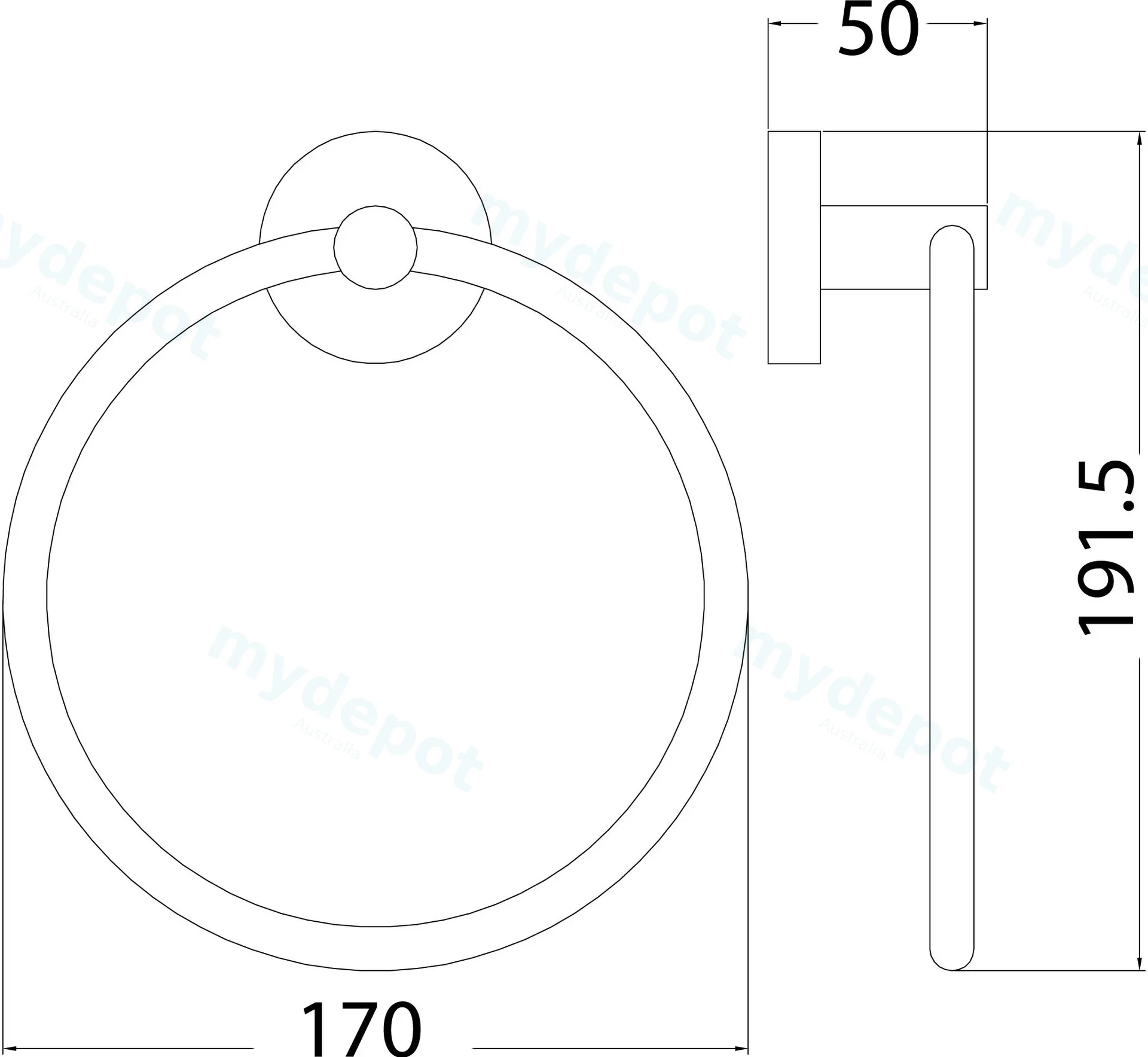 Otus Towel Ring(Chrome) view 2