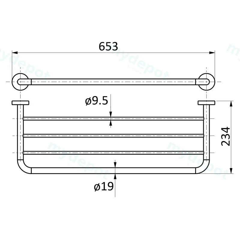 Otus Bath Towel Shelf(Chrome) view 2
