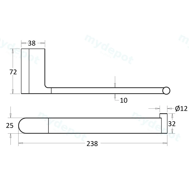 Flores Towel Bar(Chrome) view 2