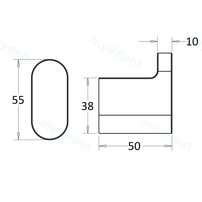 Flores Robe Hook(Chrome) view 2