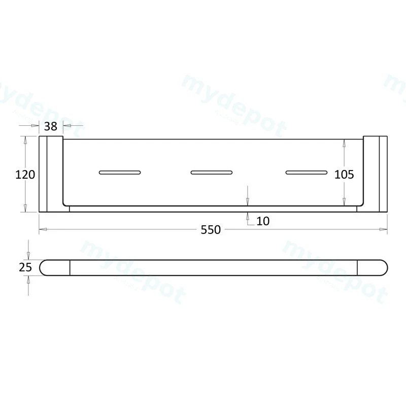 Flores Cosmetic Shelf(Chrome) view 2