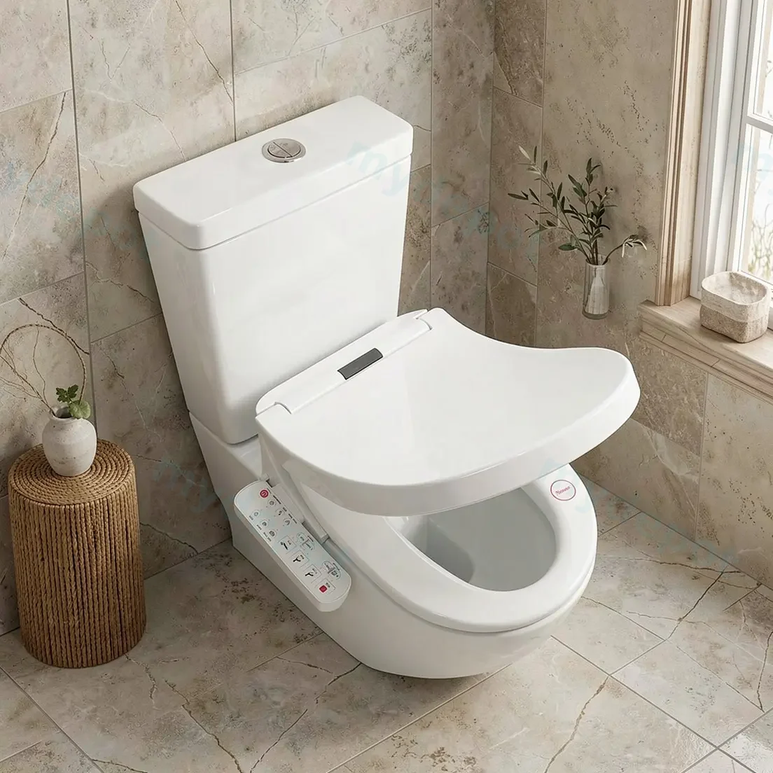Smart Toilet Suite Rimless Flush with Electric Bidet Toilet Seat view 8
