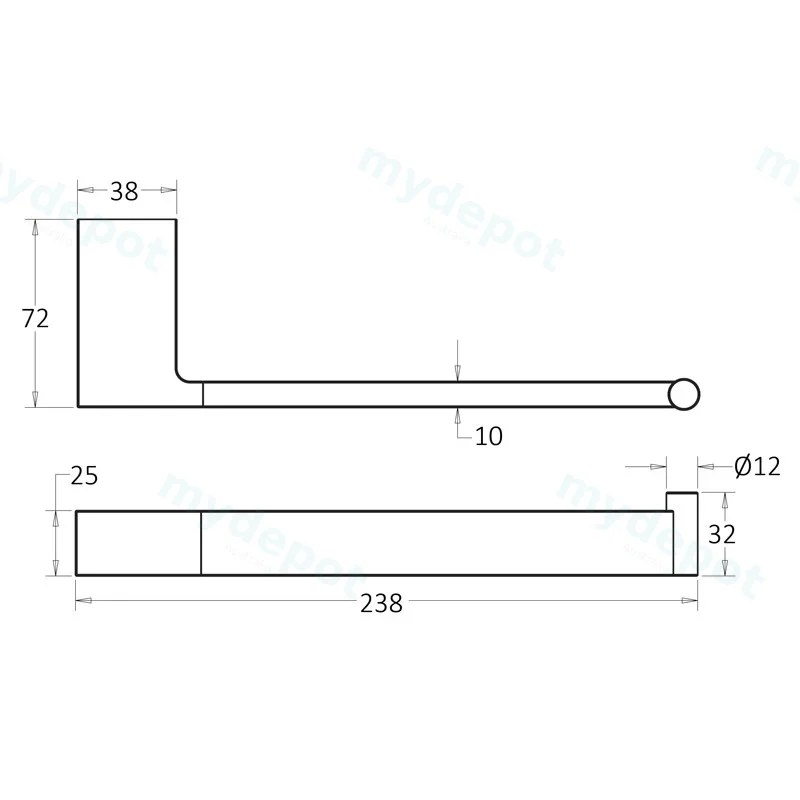 Ceram Towel Bar(Chrome) view 2