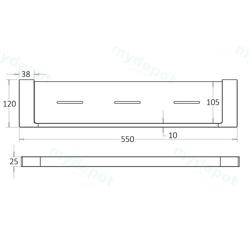 Ceram Cosmetic Shelf(Chrome) view 2