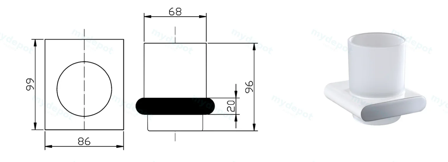 Cora Tumbler Holder(Chrome) view 2