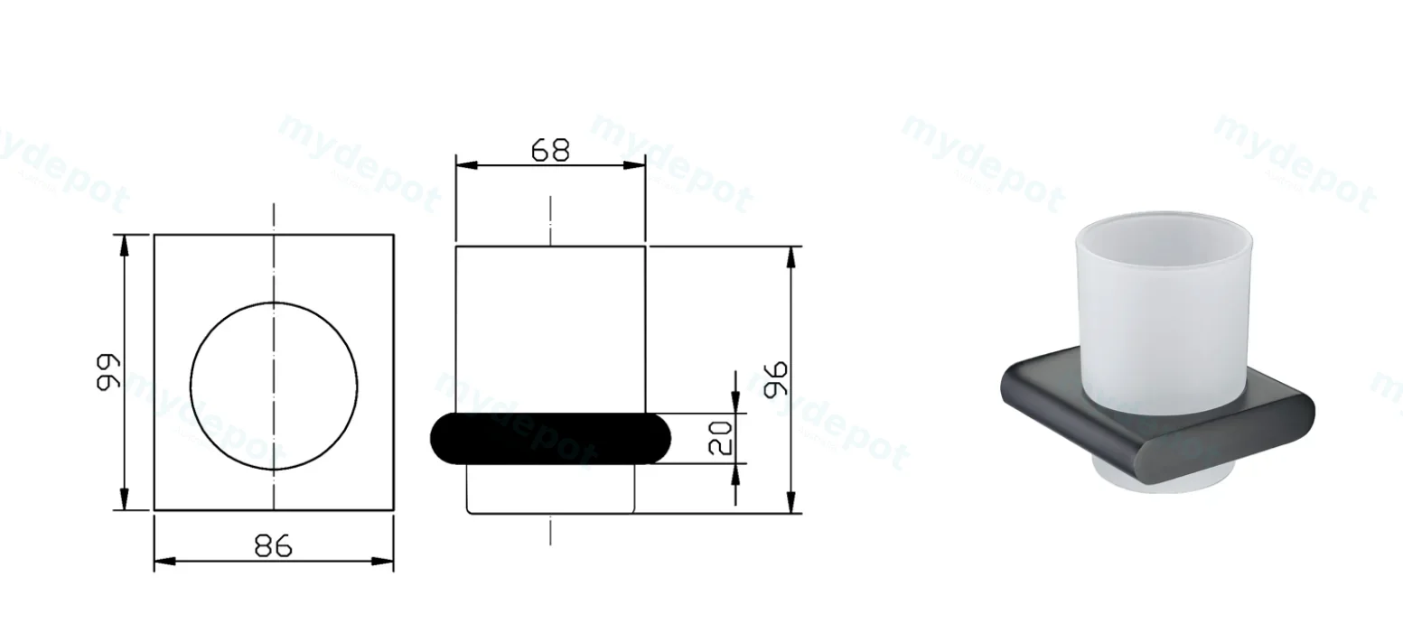 Cora Tumbler Holder(Matt Black) view 2