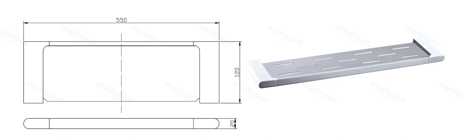 Cora Cosmetic Shelf(Chrome) view 2