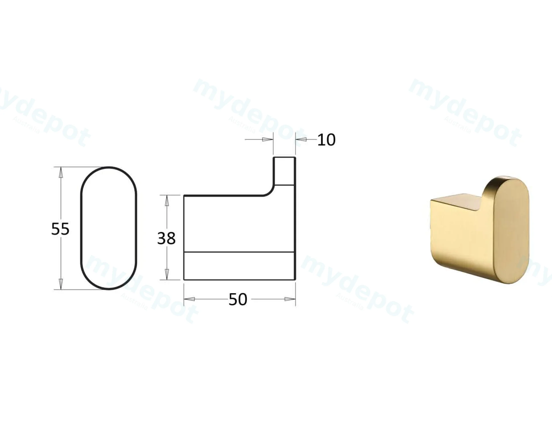 Flores Robe Hook(Brushed Gold) view 2