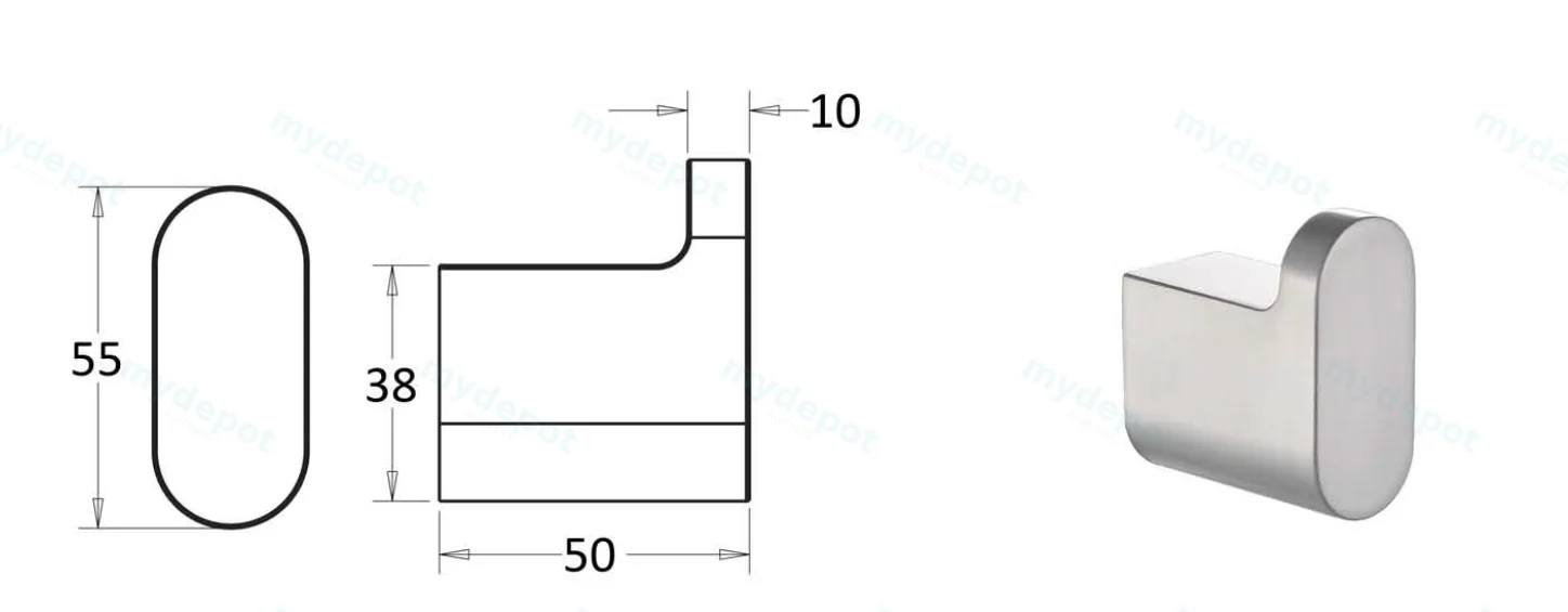 Flores Robe Hook(Brushed Nickel) view 2