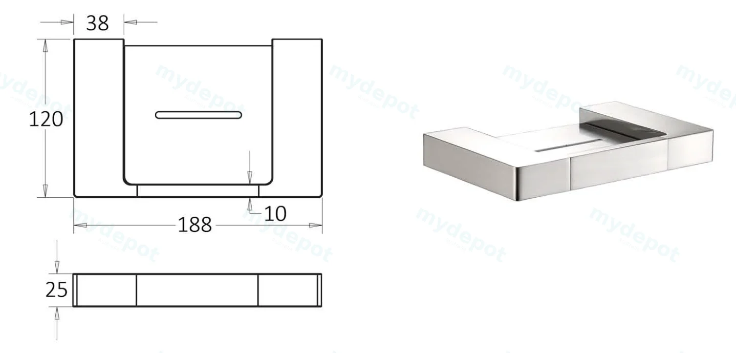 Ceram Soap Holder(Brushed Nickel) view 2