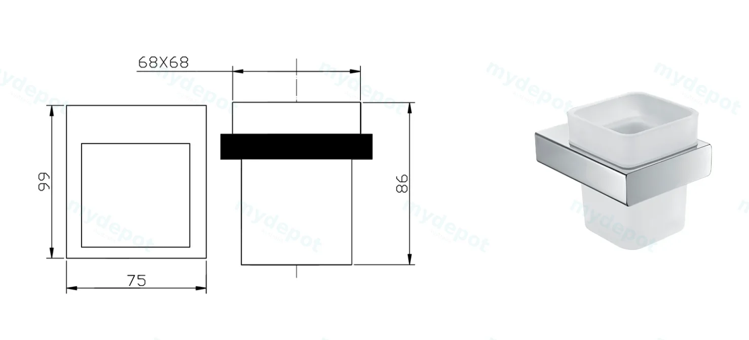 Eden Tumbler Holder(Chrome) view 2