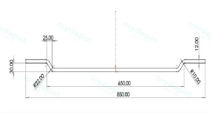 850X160X42mm Matt White Chasey Bathtub Tray view 2