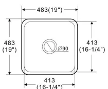 Size:483*483*203mmGloss White Elba Fine Fireclay Bar Sink Grid And Waste Included view 2