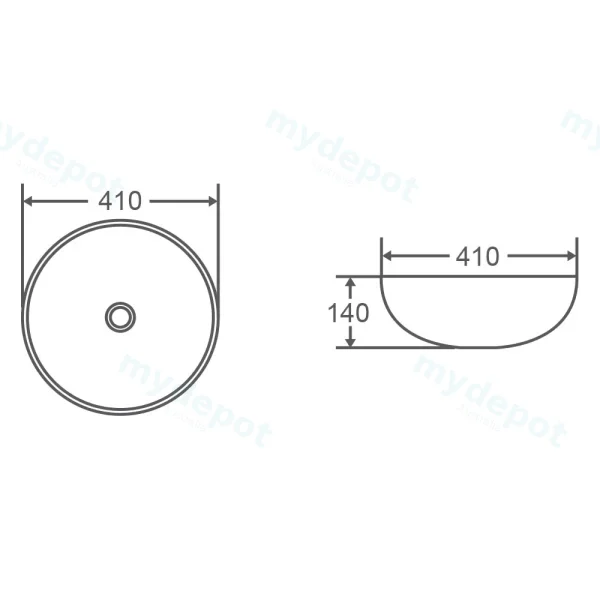 410*410*140mm Counter-Top Circular Art Gold Basin view 3