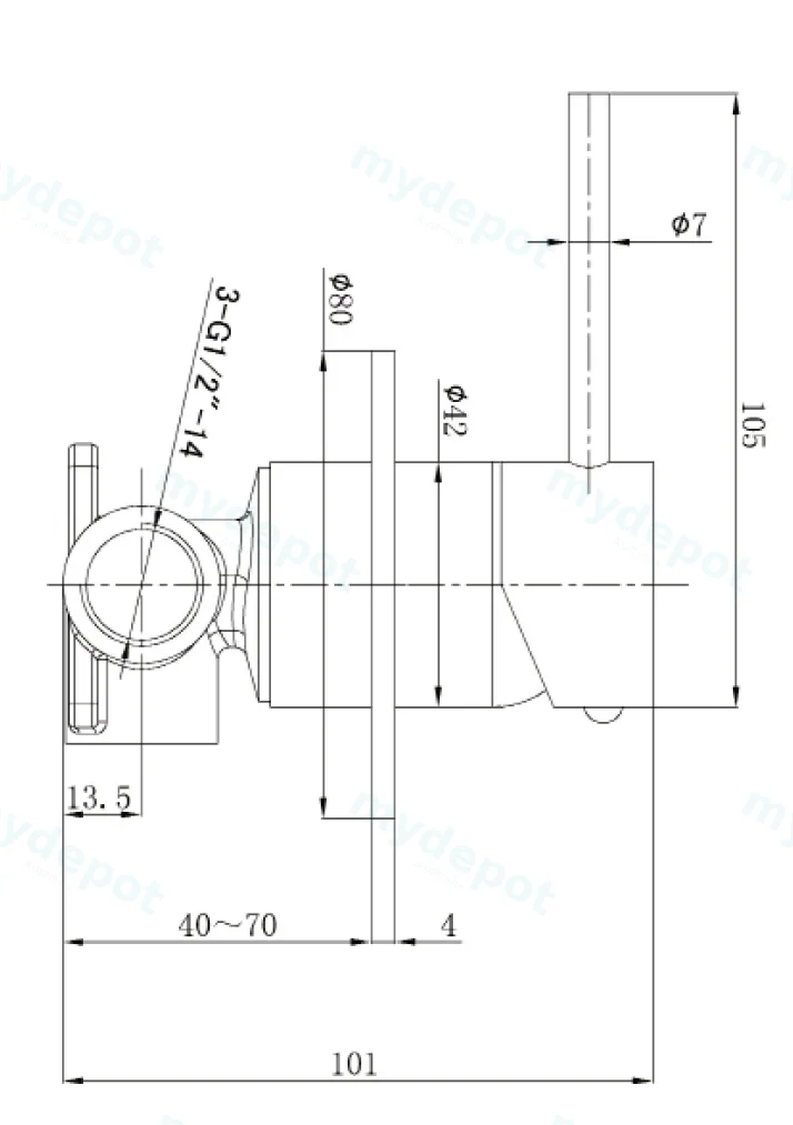 Otus Slimline SS Wall Mixer Trim Kits in Chrome view 2