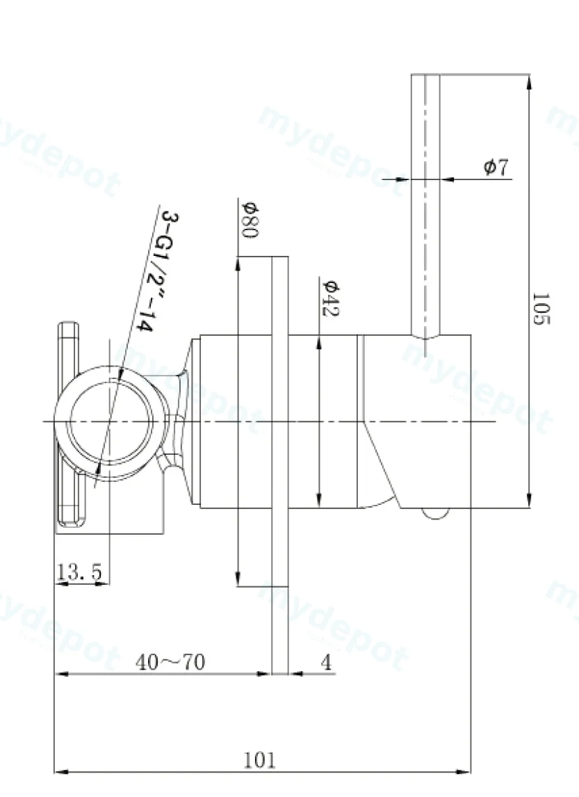 Otus Slimline SS Wall Mixer Trim Kits in Matt Black view 2