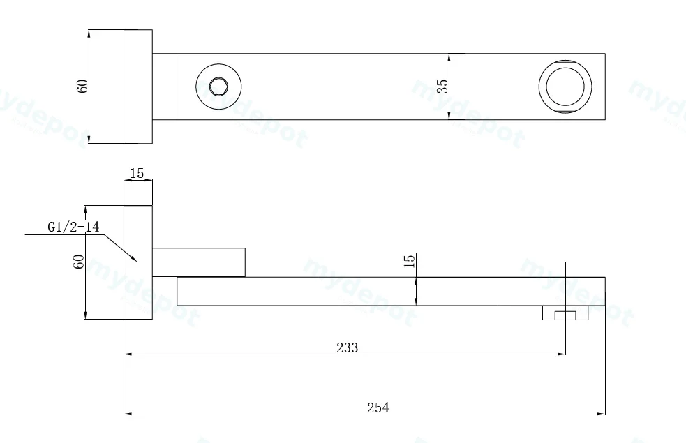 Rosa Swivel Bath Spout Matte Black view 2