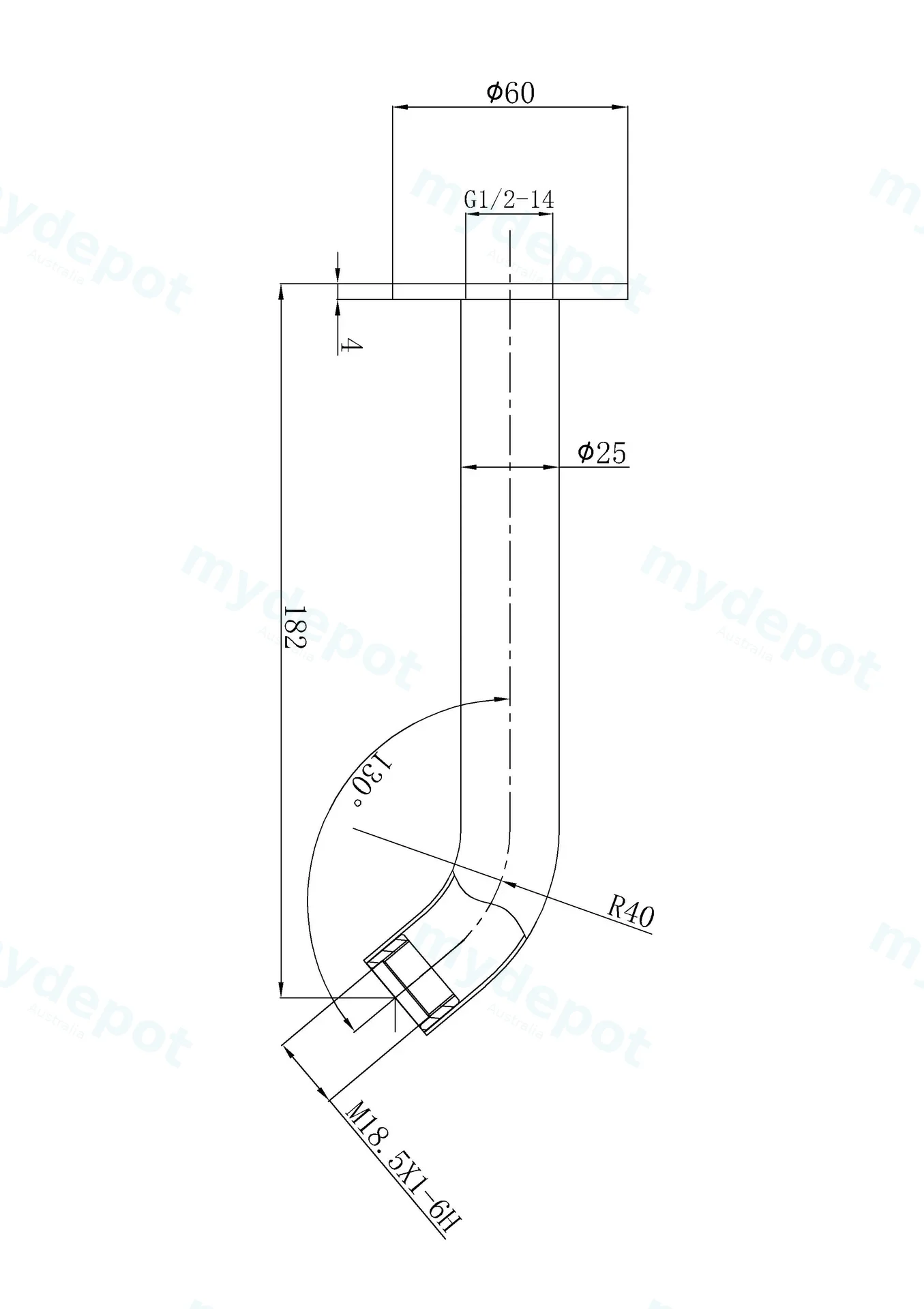 Otus Slimline SS Bath Spout Brushed Stainless Steel view 2