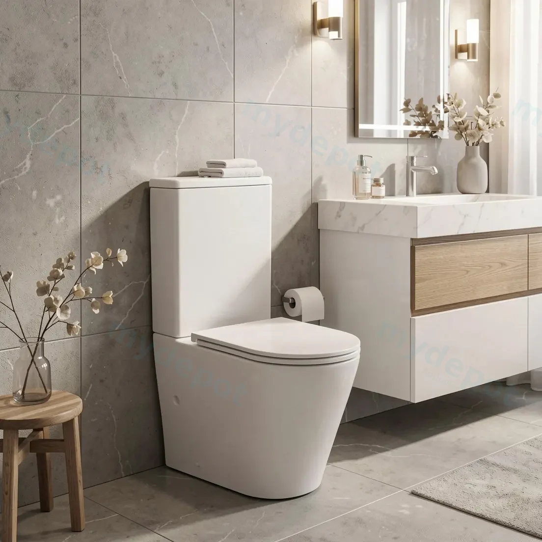Berlin Back To Wall Toilet Suite Quiet Flushing Technology view 2