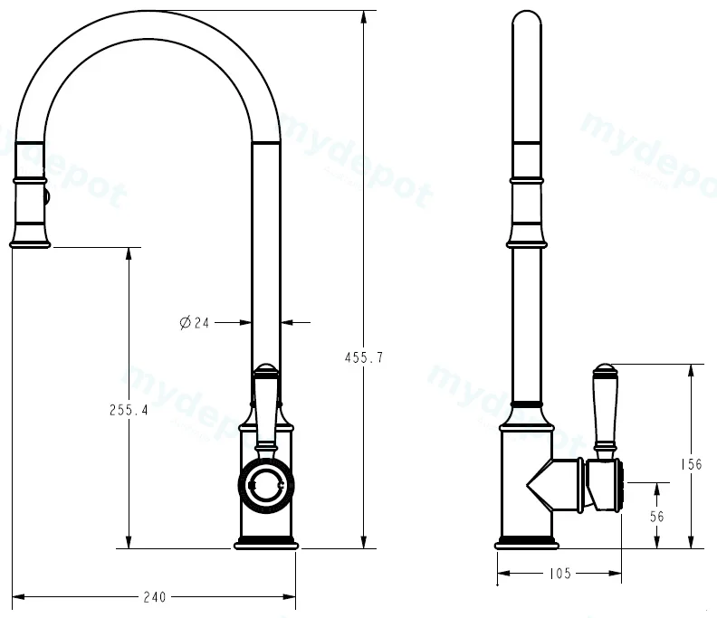 Clasico Pull-Out Sink Mixer Chrome view 2