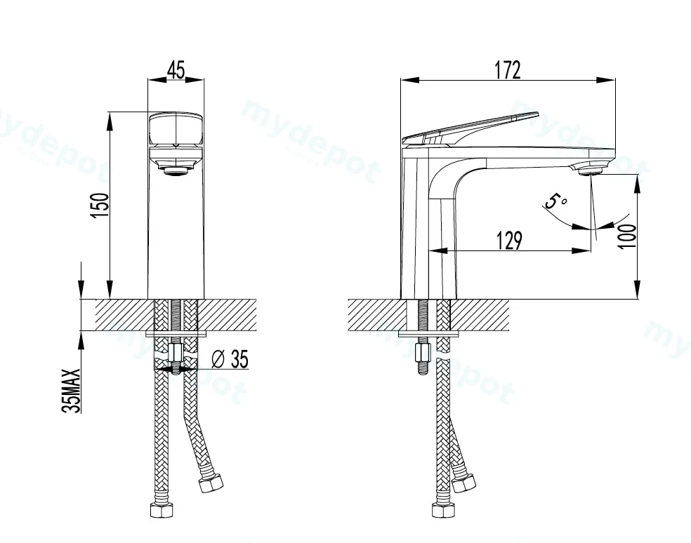 Sulu II Basin Mixer Chrome view 2