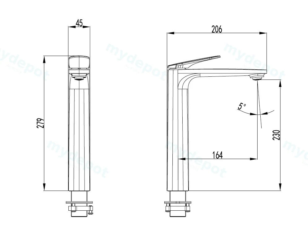 Sulu II High Rise Basin Mixer Chrome view 2
