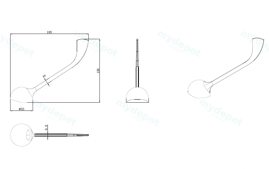 Yale Disable Mixer Handle 240mm Chrome view 2