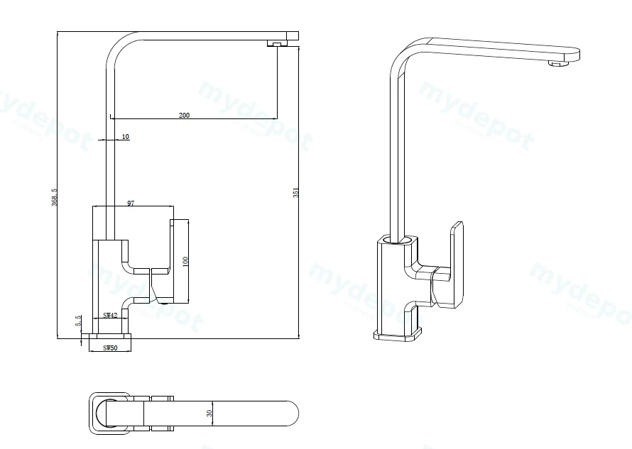 Nova II Sink Mixer Chrome Lead Free view 2
