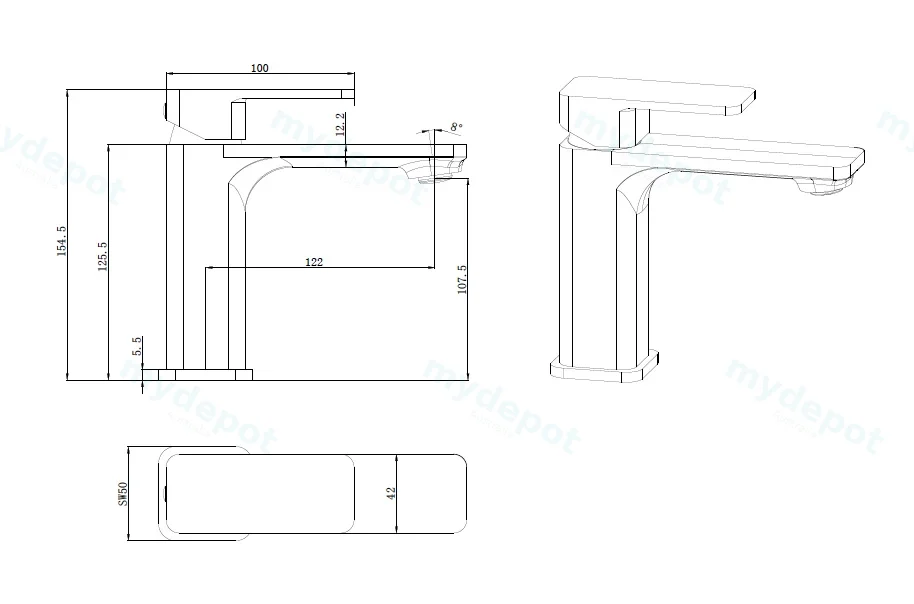 Nova II Basin Mixer Chrome Lead Free view 2