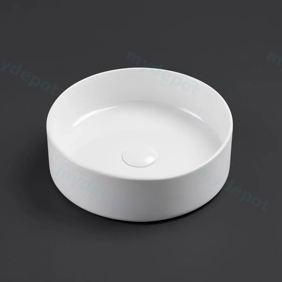 350*350*110mm Gloss White Olley Fine Ceramic Above Counter Basin No Overflow,32mm Waste view 2
