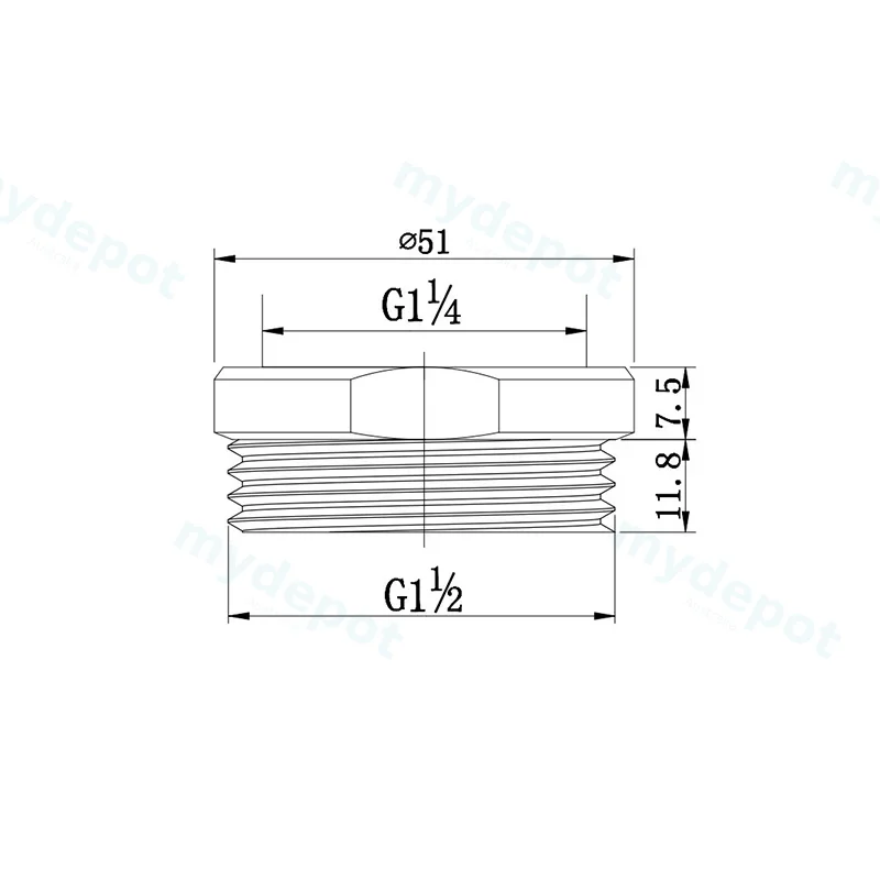 Rund Brass Bottle Trap Coupling Chrome view 2