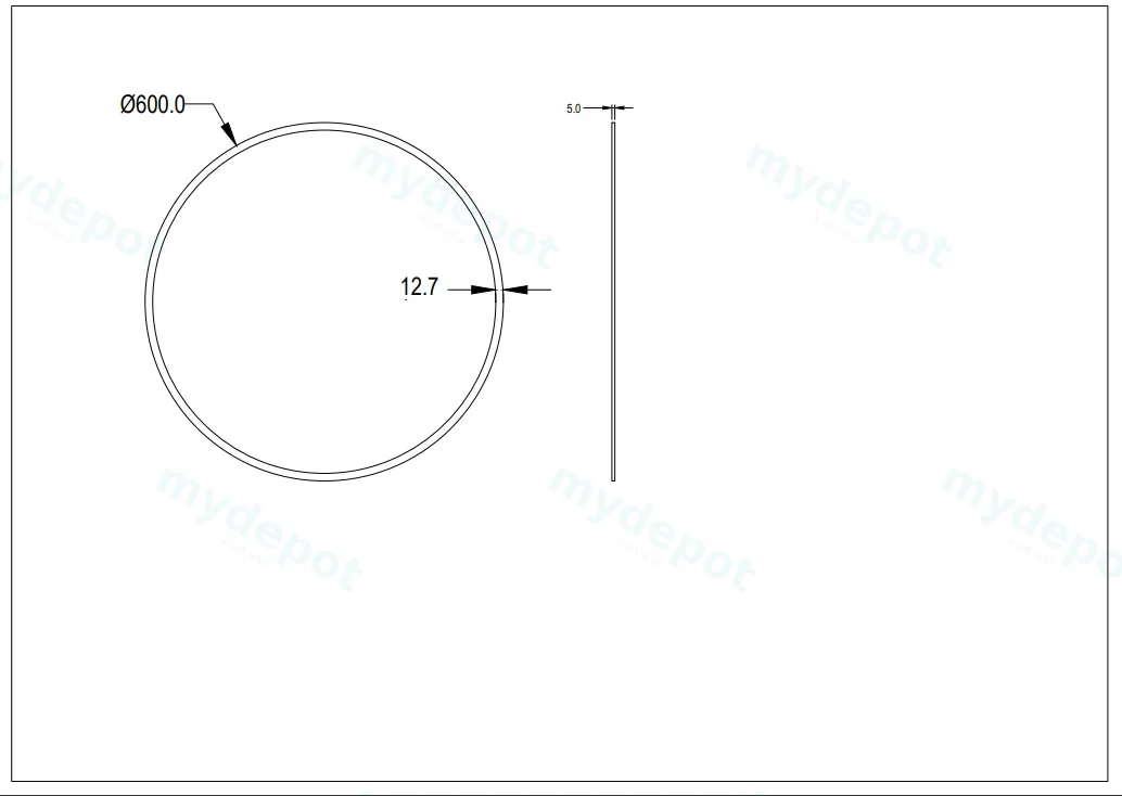 600X600X5mm Orbis Bevel Edge Mirror view 2