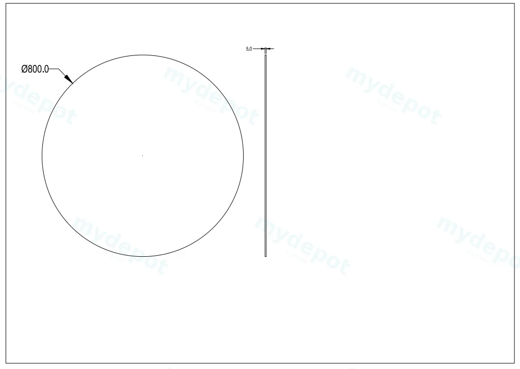 800X800X5mm Orbis Bevel Edge Mirror view 2