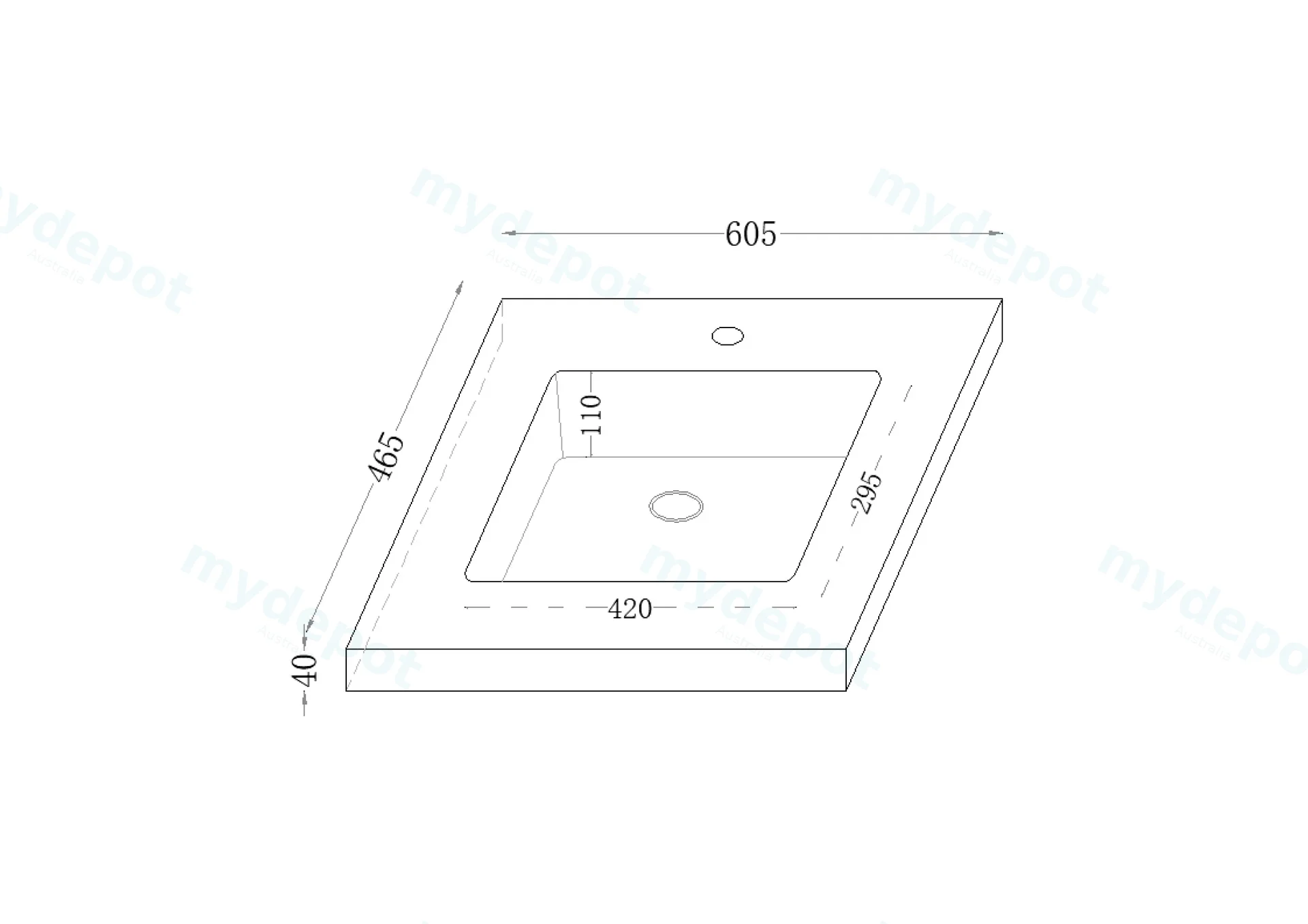 600x460x190mm Carrara White Sintered Stone Seamlessjoined With Fine Ceramic Basin view 2