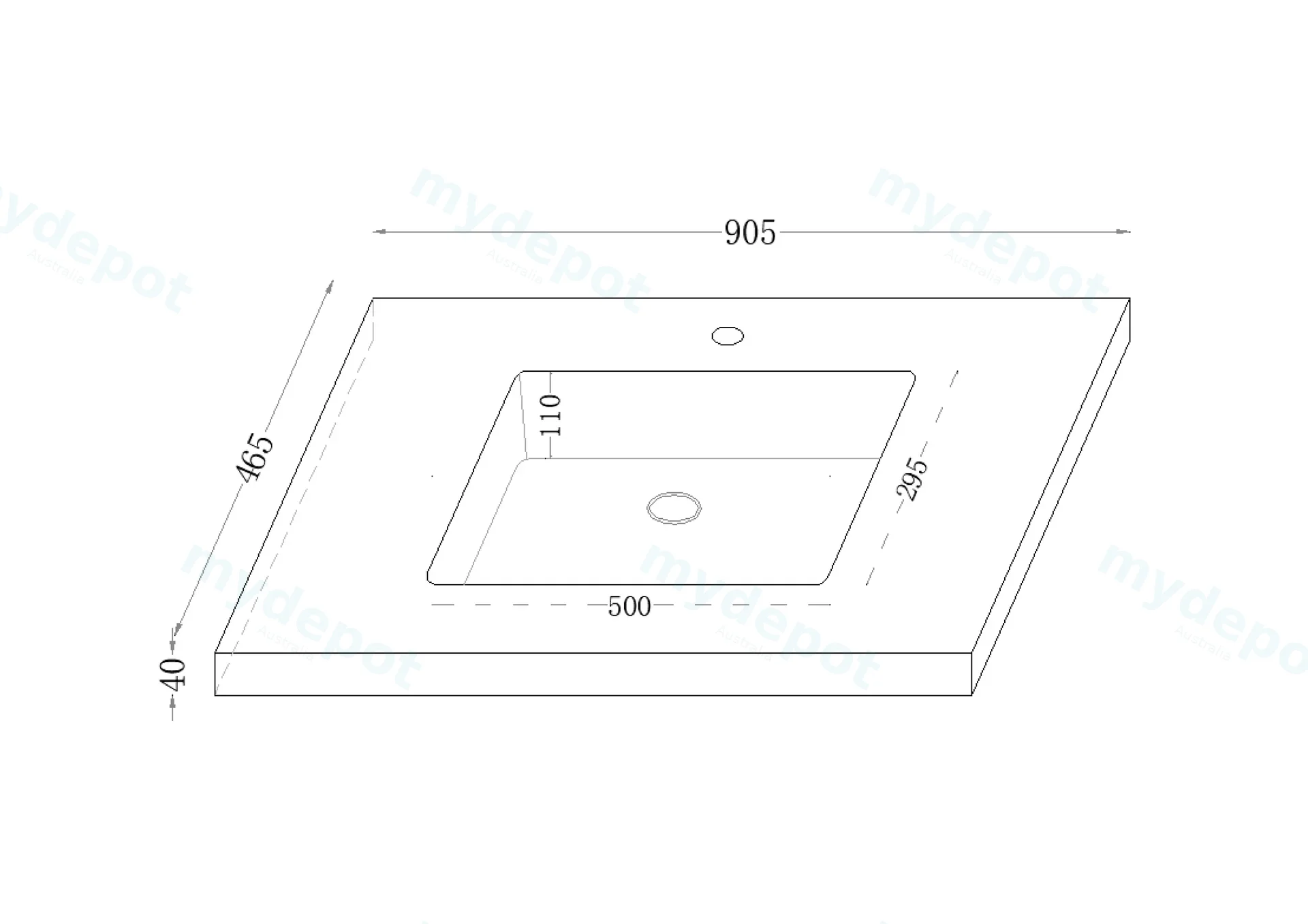 900x460x190mm Carrara White Sintered Stone Seamlessjoined With Fine Ceramic Basin view 2