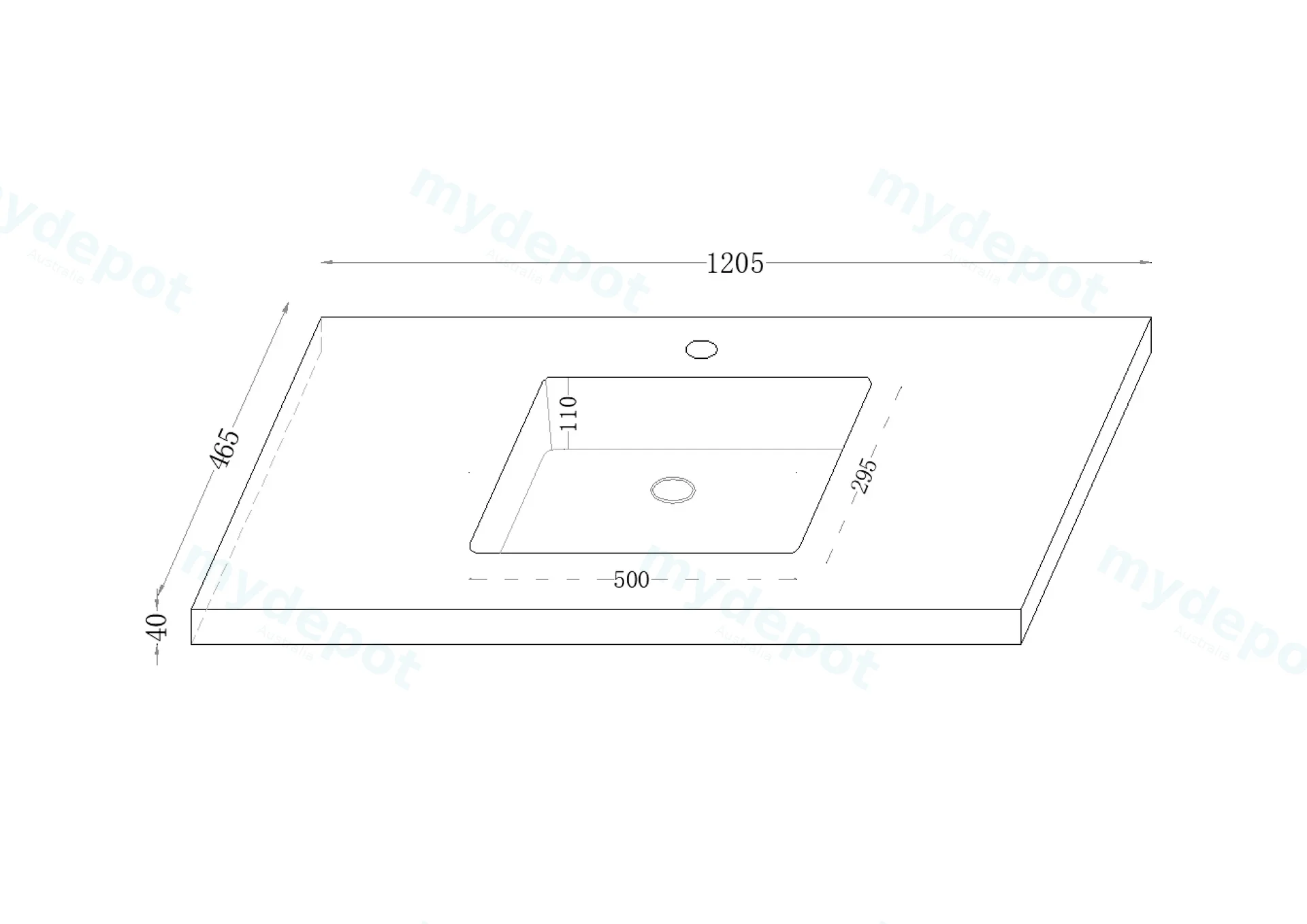 1200x460x190mm Carrara White Sintered Stone Seamlessjoined With Fine Ceramic Basin view 2