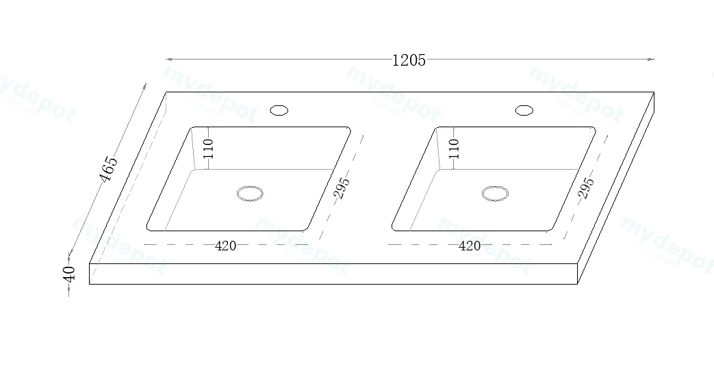 1200x460x190mm Carrara White Sintered Stone Seamlessjoined With Fine Ceramic Basin Double Bowl view 2