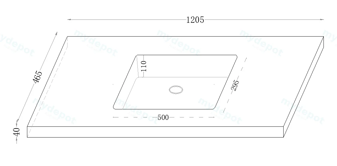 1200x460x190mm Carrara White Sintered Stone Seamlessjoined With Fine Ceramic Basin Single Bowl No Tap Hole view 2