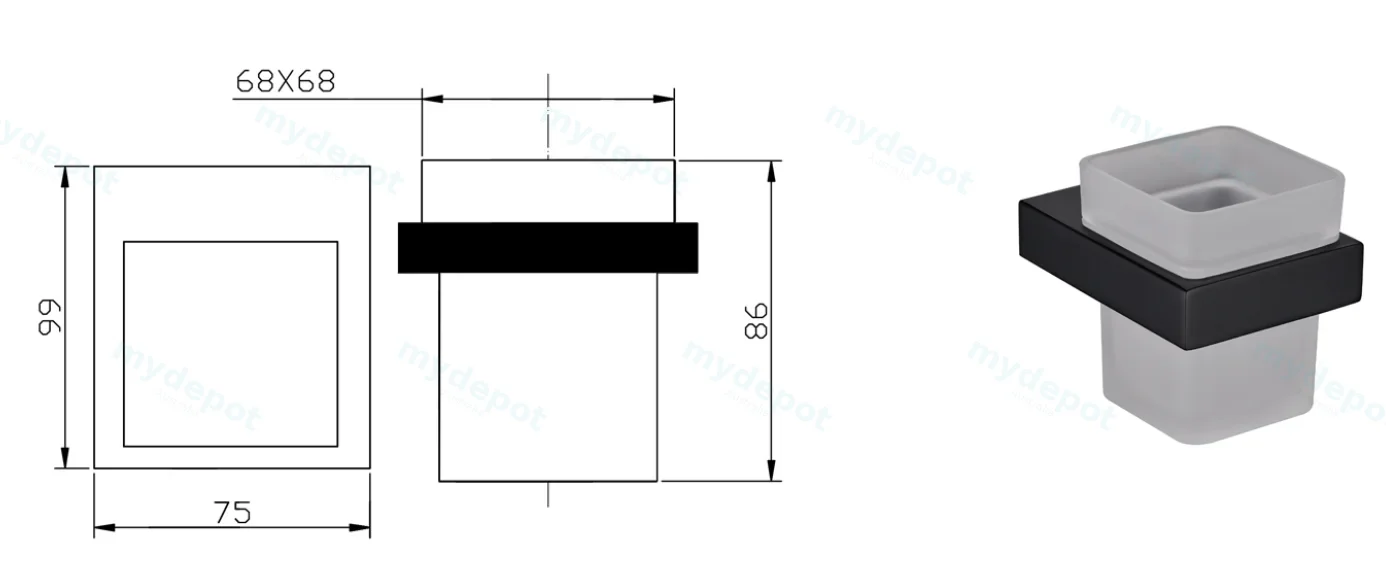 Eden Tumbler Holder(Matt Black) view 2